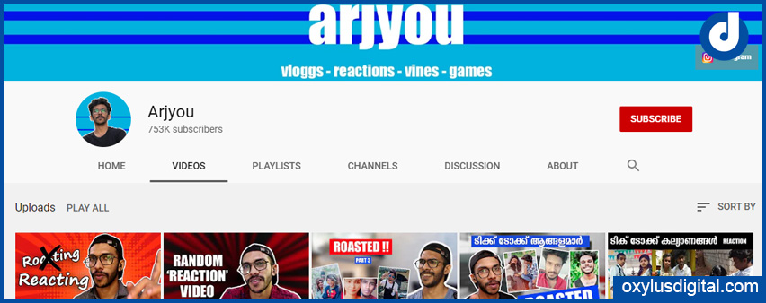Arjyou YouTube Channel