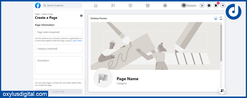 Create a Page - New Facebook Design